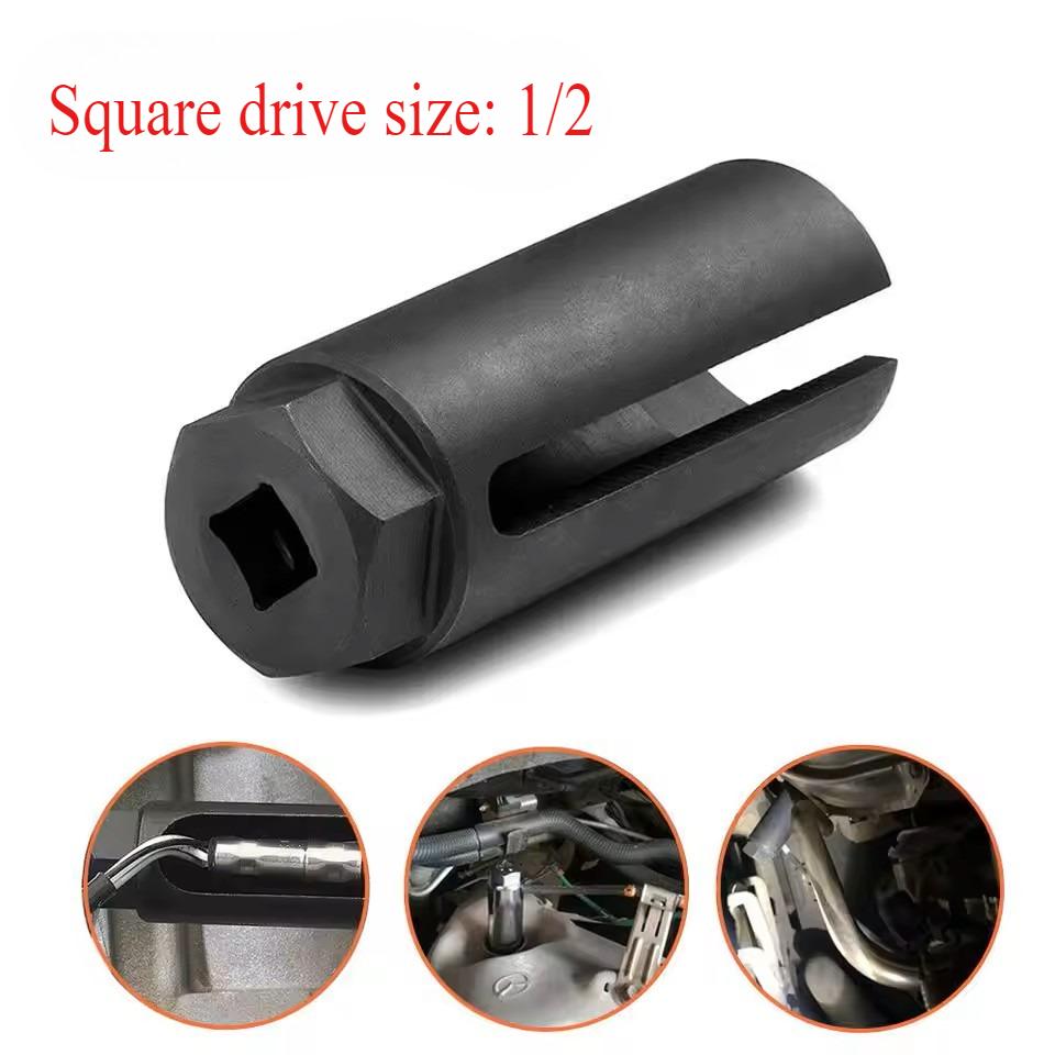 1 Piece of 9cm Long Black Oxygen Sensor Socket Tool 1/2 "square Driver Disassembly European Oxygen Sensor Socket Wrench General