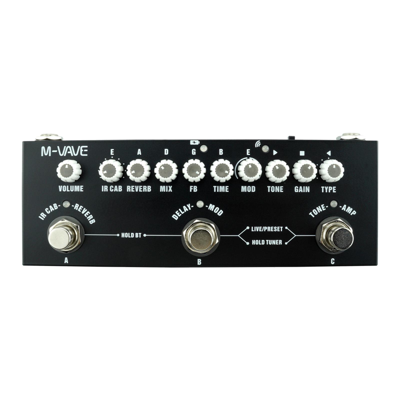 M-VAVE CUBE BABY hordozható többfunkciós basszus kombinált effektpedál vezeték nélküli zenelejátszással for Electric Guitar fekete