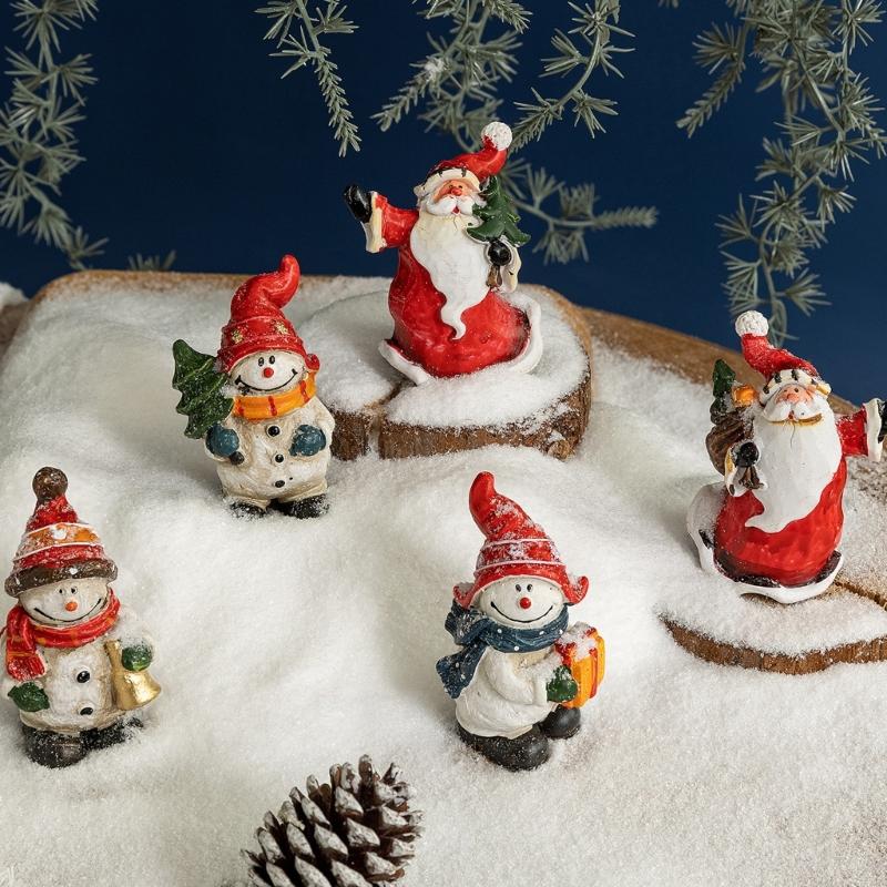Christmas Figurine Figure Decors Resin Santa Clauses Statue Christmas Decorative Figurines Table Centerpiece for Holiday