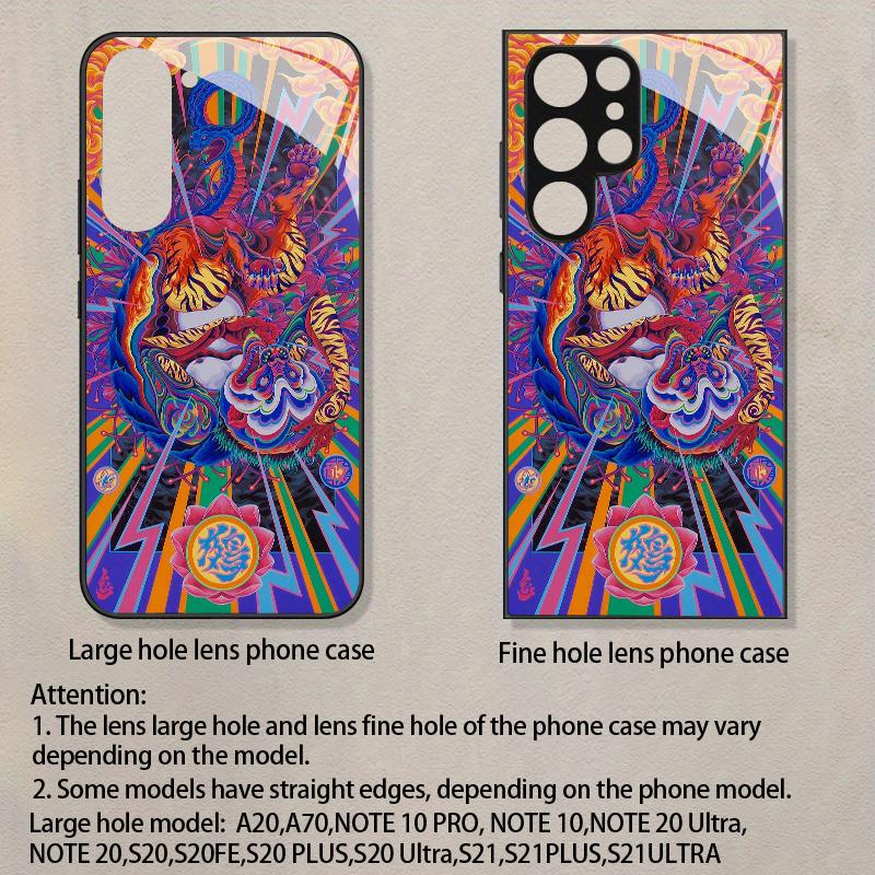 Dragon Tiger Vibrant Pattern 2D Phone Case for Samsung S26 S25 S24 S23 S22 S21 S20 A56 A36 A16 - Glass Protective Cover