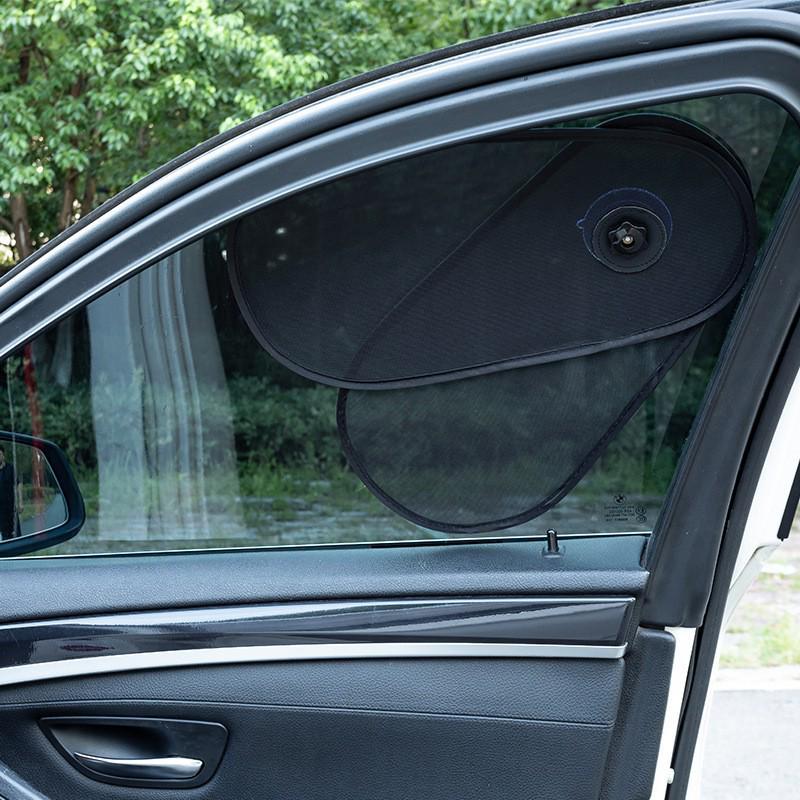 Foldable Mesh Car Window Sun Shade: Sun Protection & Heat Insulation, Clear View, Suction Cup Attachment.