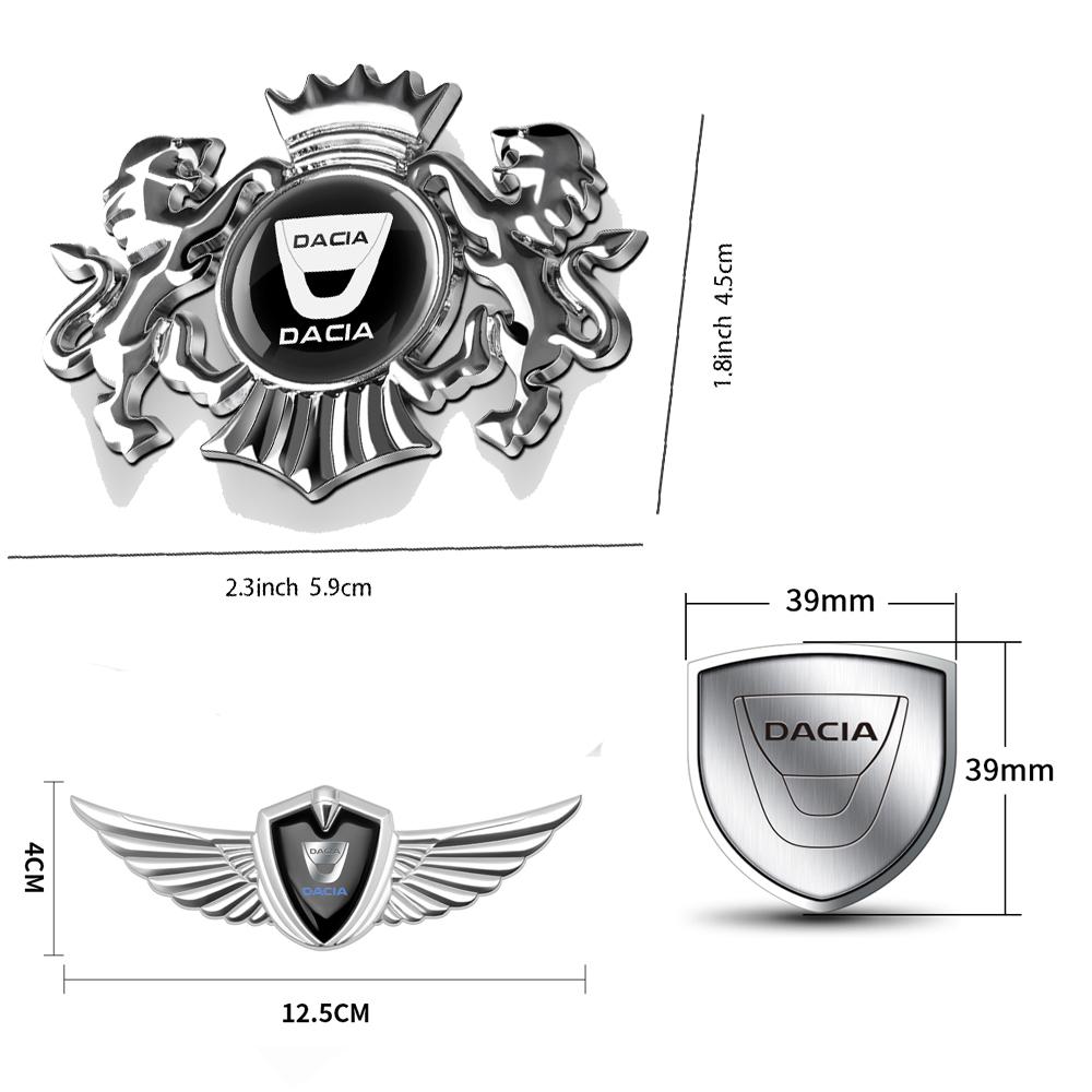 1 PZ Sticker Decorativo per Carrozzeria e Bagagliaio Stile Auto Adesivo Emblema Leone Corona 3D in Metallo per Dacia Duster Logan 3 Mcv Sandero MK2 Stepway