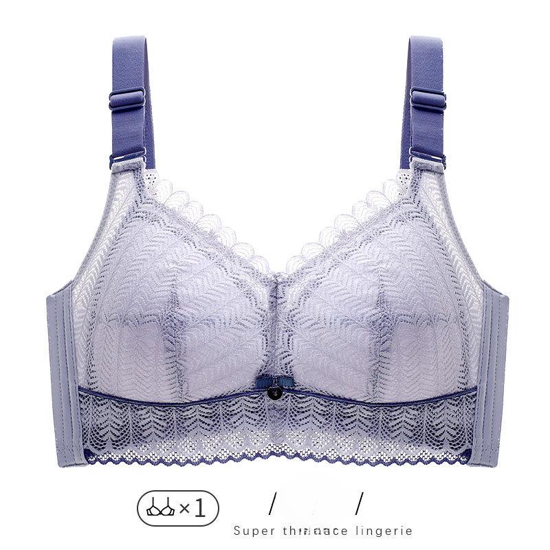 Large Size Female Summer Full Cup Thin Style No Underwire Large Breasts Show Small Sexy Lace Adjustment Type To Receive Auxiliary Milk Bra