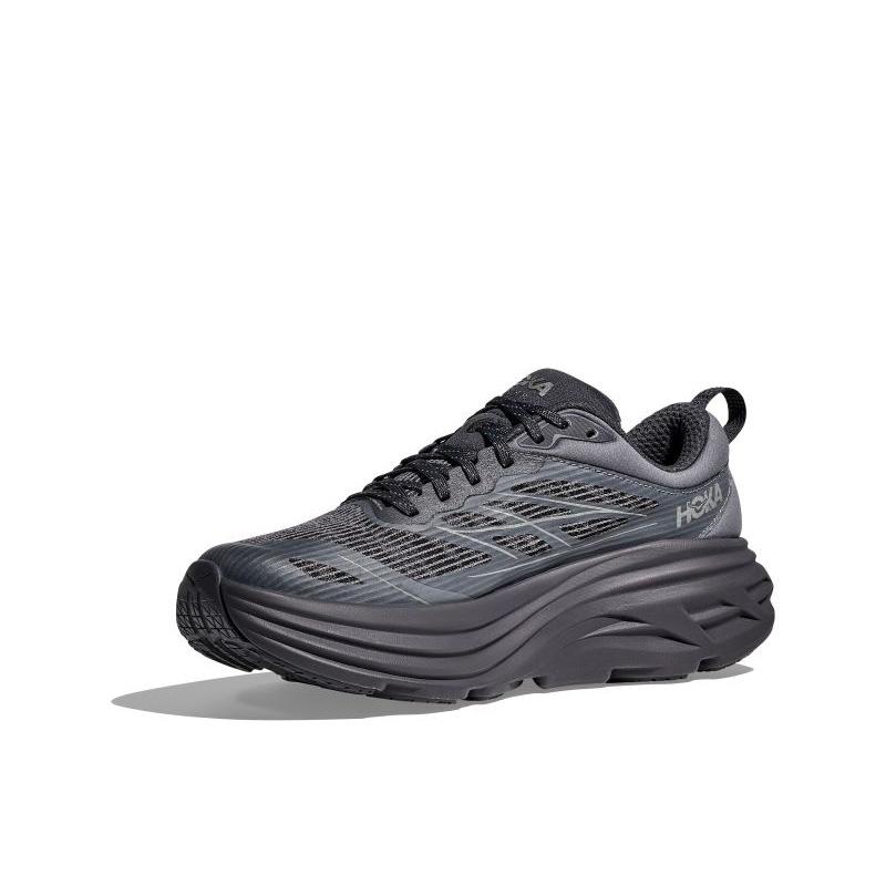 HOKA Bondi 8 Caged Stealth Tech Pack - Charcoal Grey Unisex Sneakers Grey-Skies 1155391-CYG