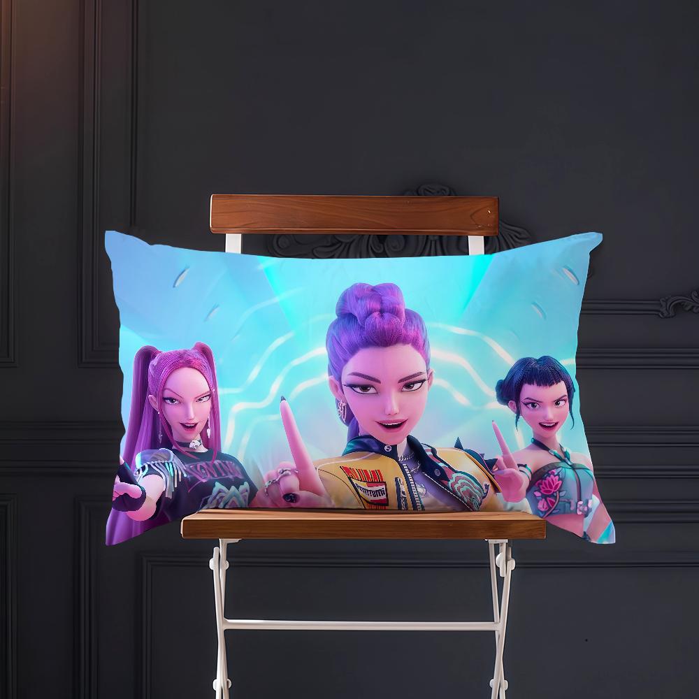 Anime Funny Meme K-Kpops D-Demon H-Hunters Cushion Cover Rectangle Pillow Cover Home Sofa Living Room Coffee Shop Pillowcase