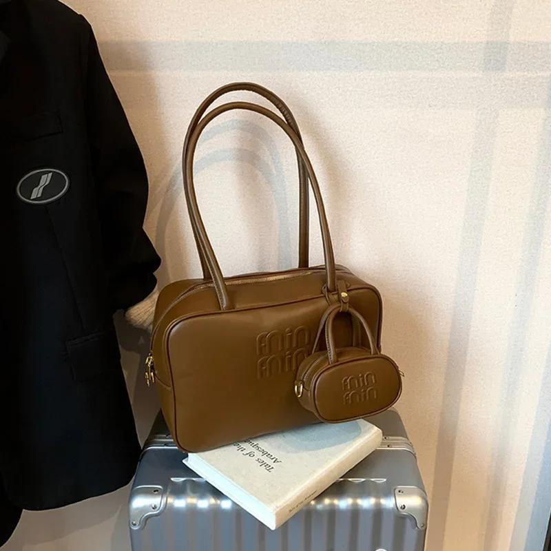 Autumn Winter Retro Crossbody Shoulder Bags,Women Commuting Handbag Niche Designer Pillow Bag