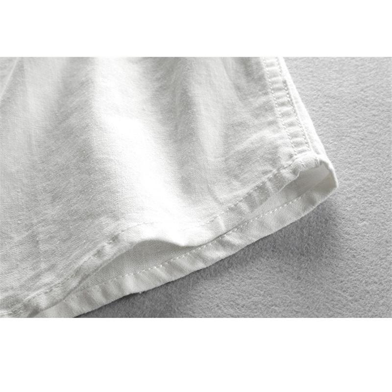 Spring Men's Casual Linen Shirt Retro Chinese Style Thin Stand-up Collar Slim Cotton And Linen Shirt