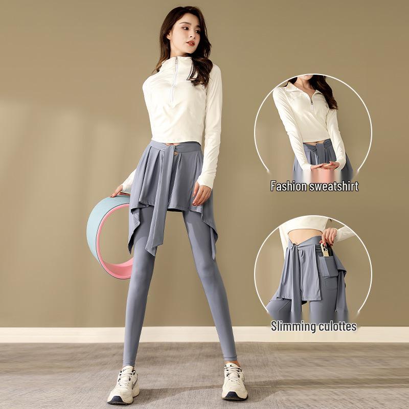 High-Quality Women's Two-in-One Yoga Skirt-Pants for Fitness and Running