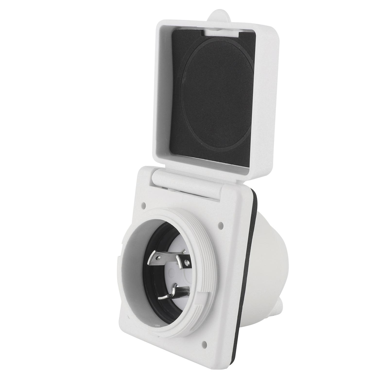 

30AMP RV Power Inlet Outlet UV Resistant Sturdy Construction with Waterproof Cover