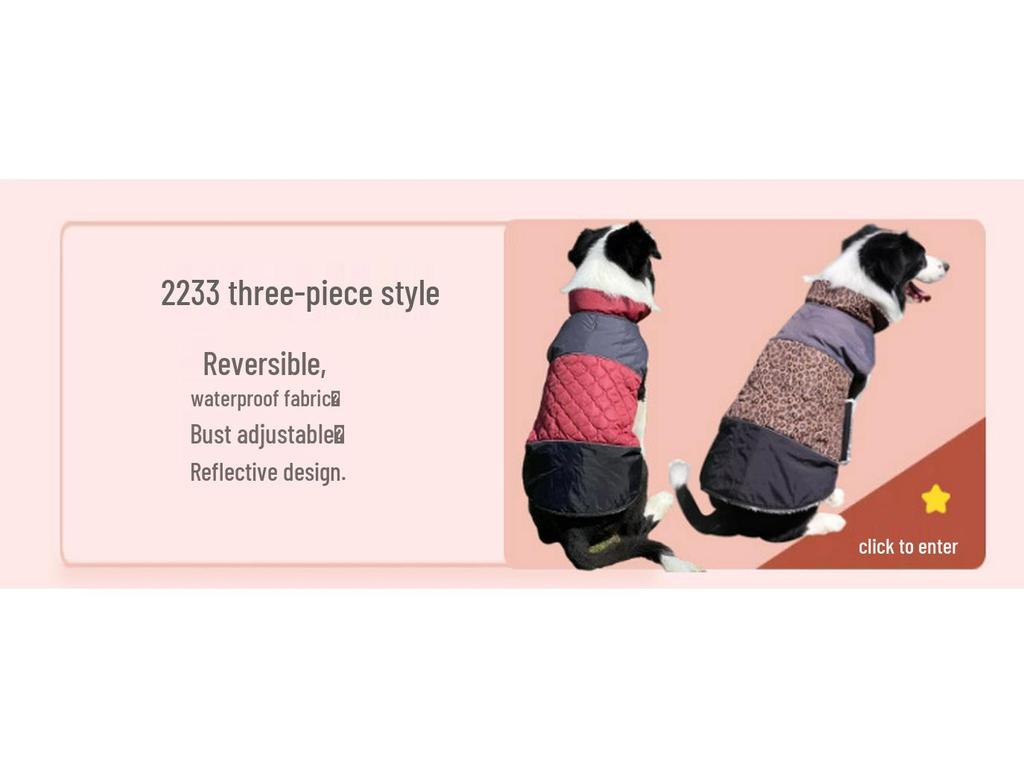 Thickened Cotton Snap Button Jacket for Dogs - Autumn/Winter Pet Apparel