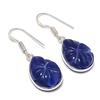 Burmise Sahhire(Simulated) Gemstone 925 Sterling Silver Jewelry Earring 1.50" AEE-11355