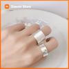 Original 925 Sterling Silver Wide Smooth Rings For Women Counple Wedding Engagement Silver Women's Vintage Ring Fine Jewelry