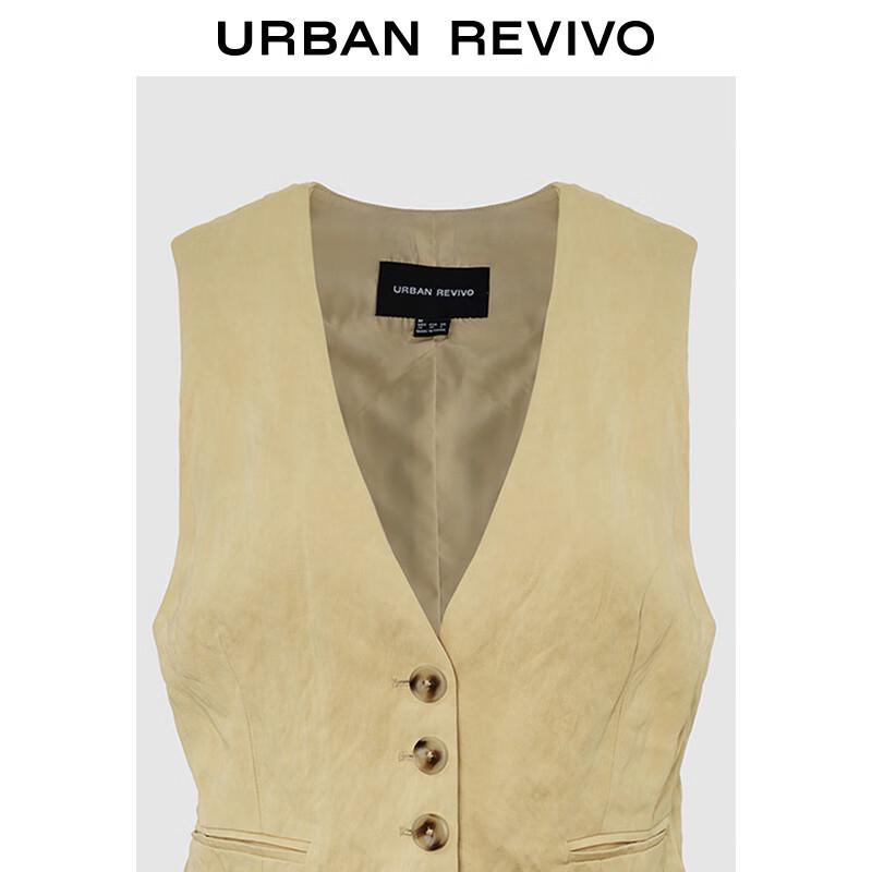 UR2025 Women's Retro V-Neck Button Sleeveless Vest