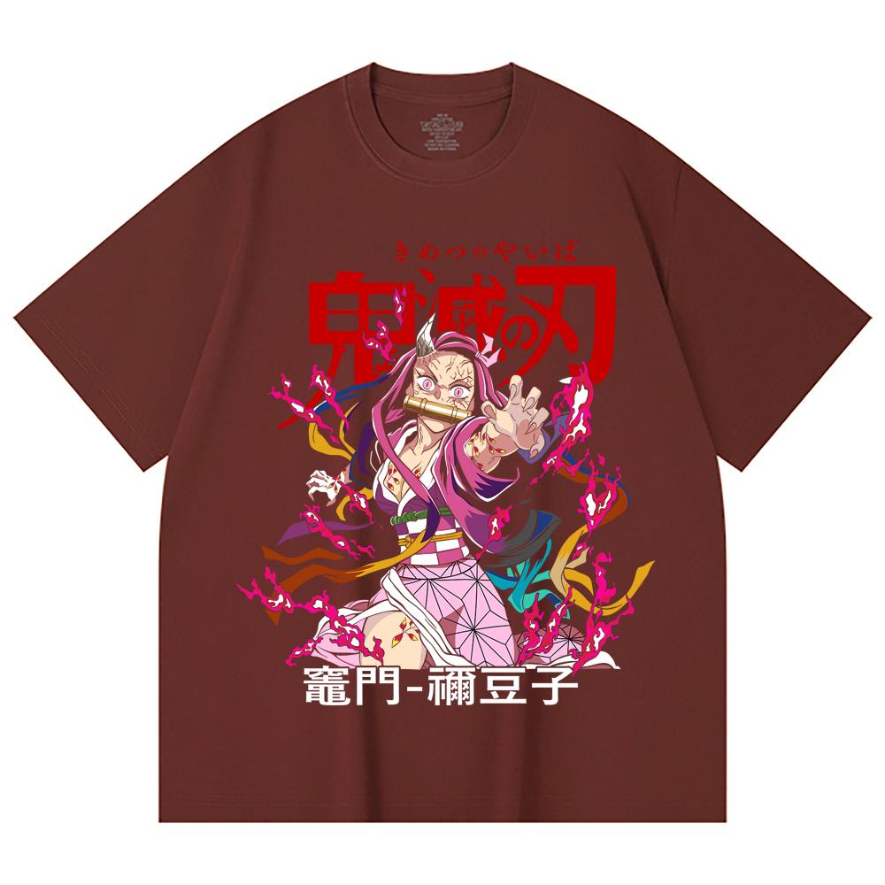 230 Gsm 100% Cotton Demon Slayer V72 Nezuko Print Unisex Heavy Cotton T Shirt