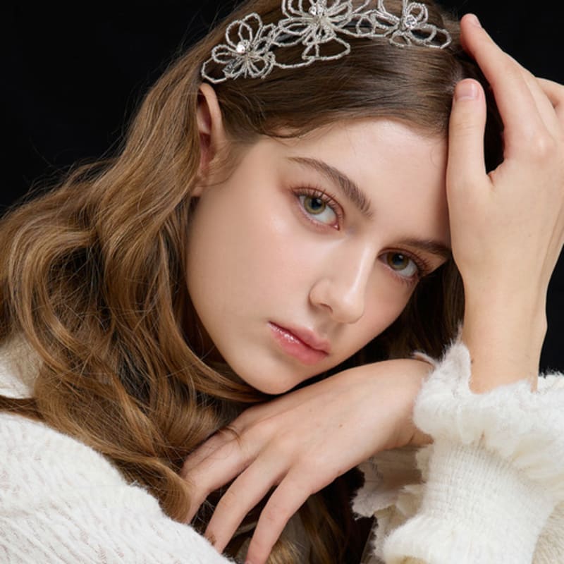 

Жан Поль Кларисс Флора Ободок для волос с бусинами JP-24-482HB white