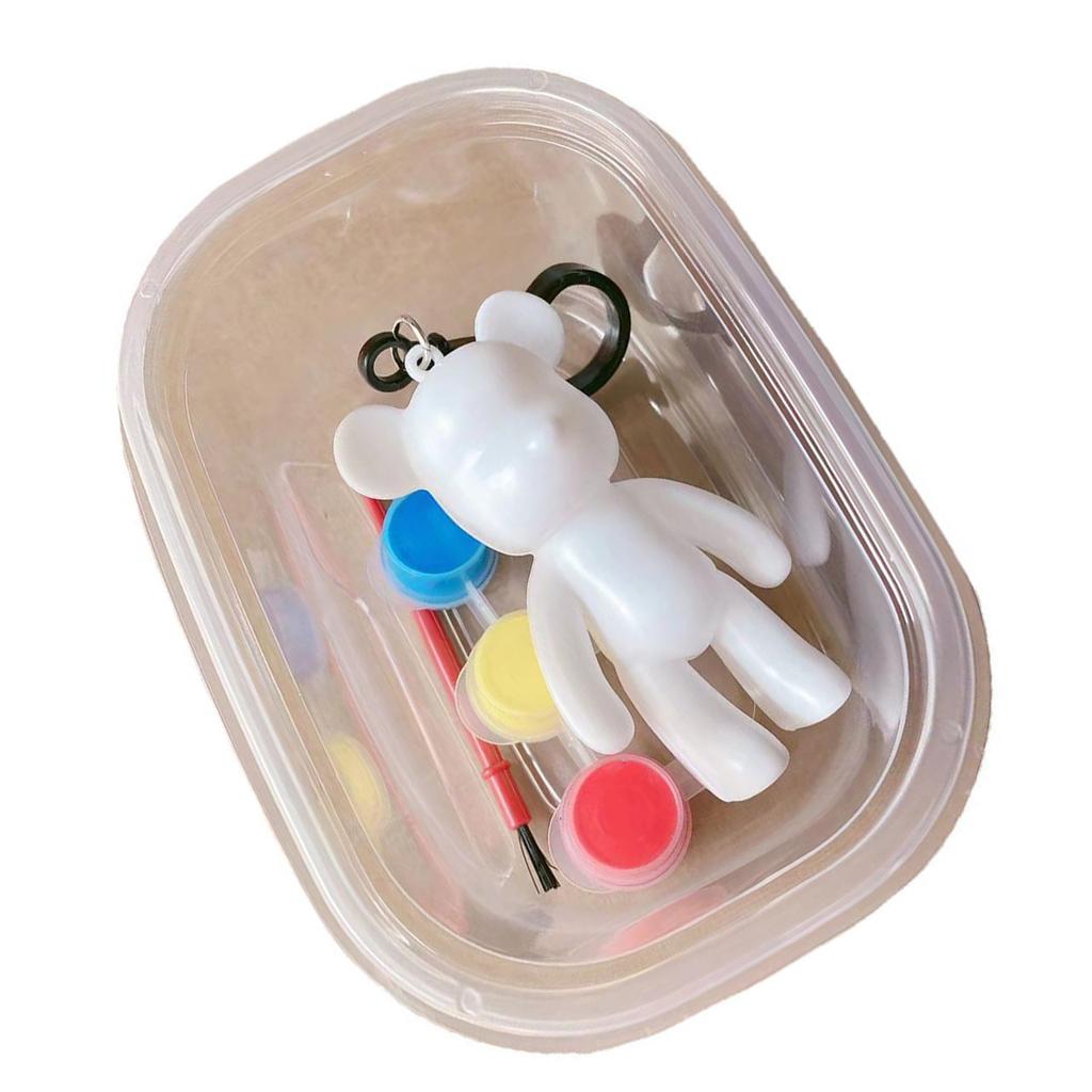 Fluid Bear Keychain DIY Graffiti Painting Violent Bear Models Keychain for Children Fluid Bear, Paint, Pen, Box