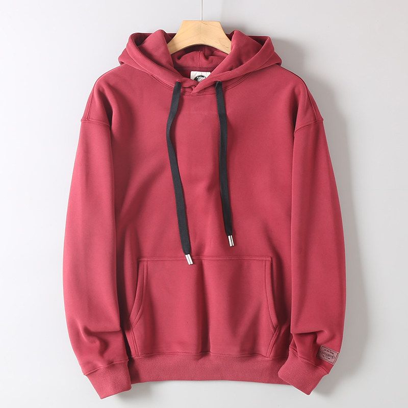 Men's Export Surplus Heavyweight Fleece Hoodie for Autumn and Winter, Fashionable Casual Thickened Fleece Pullover Sweatshirt