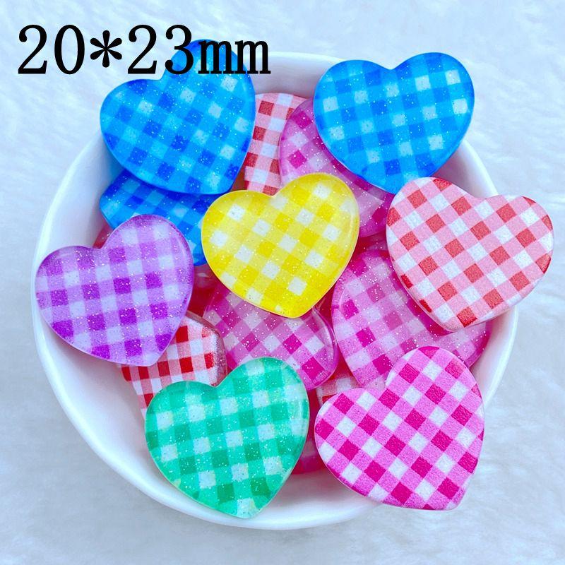 10Pcs New Cute Resin Mini 20*23mm Heart-Shaped Series Flat Back Scrapbooking DIY Jewelry Craft Decoration