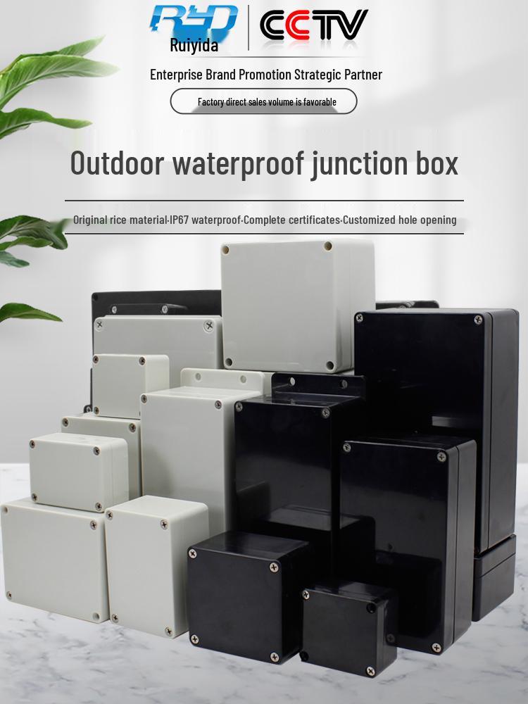 Black ABS Waterproof Outdoor Junction Box for Speakers and Monitoring Systems