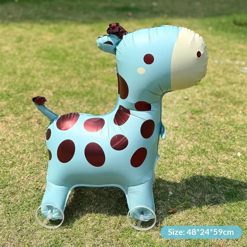 HUAHUAElephant Inspired Standing 4D Glow Foil Balloons with Wheels for Child's Birthday and Baby Shower DecorationsHUAHUA