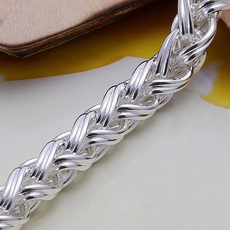 925 Silver Bracelets Jewelry Chain Women Lady Men 6mm 4MM High Quality Valentine Gift Beautiful Factory Price
