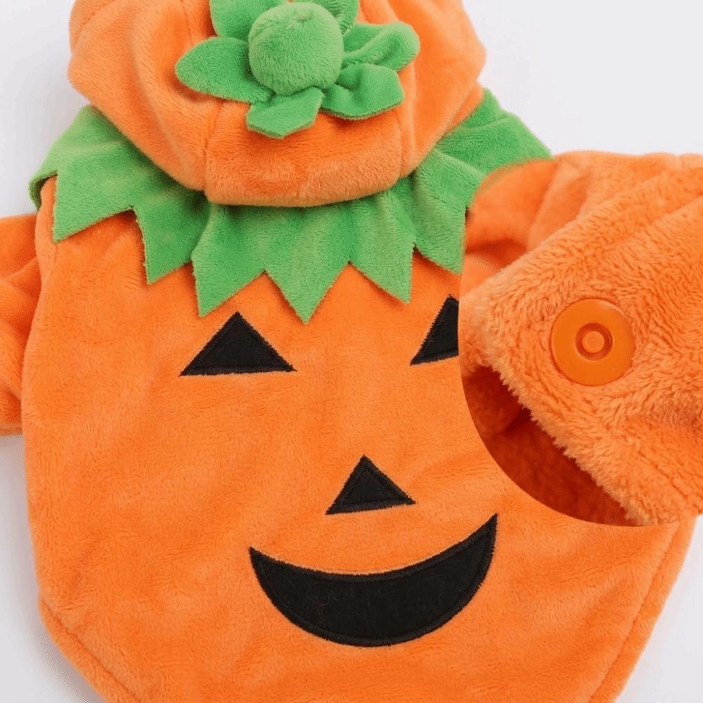 Warm Fleece Puppy Warm Outfits Fleece Hoodie Pumpkin Dog Costume Halloween Pet Clothes  Party