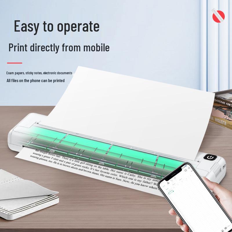 A4 Portable Inkless Thermal Printer for Home and Test Papers