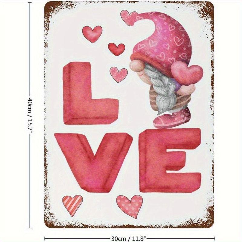 Peinture décorative métallique rétro pour la Saint-Valentin pour chambre à coucher de couples, salon, café, bar, restaurant