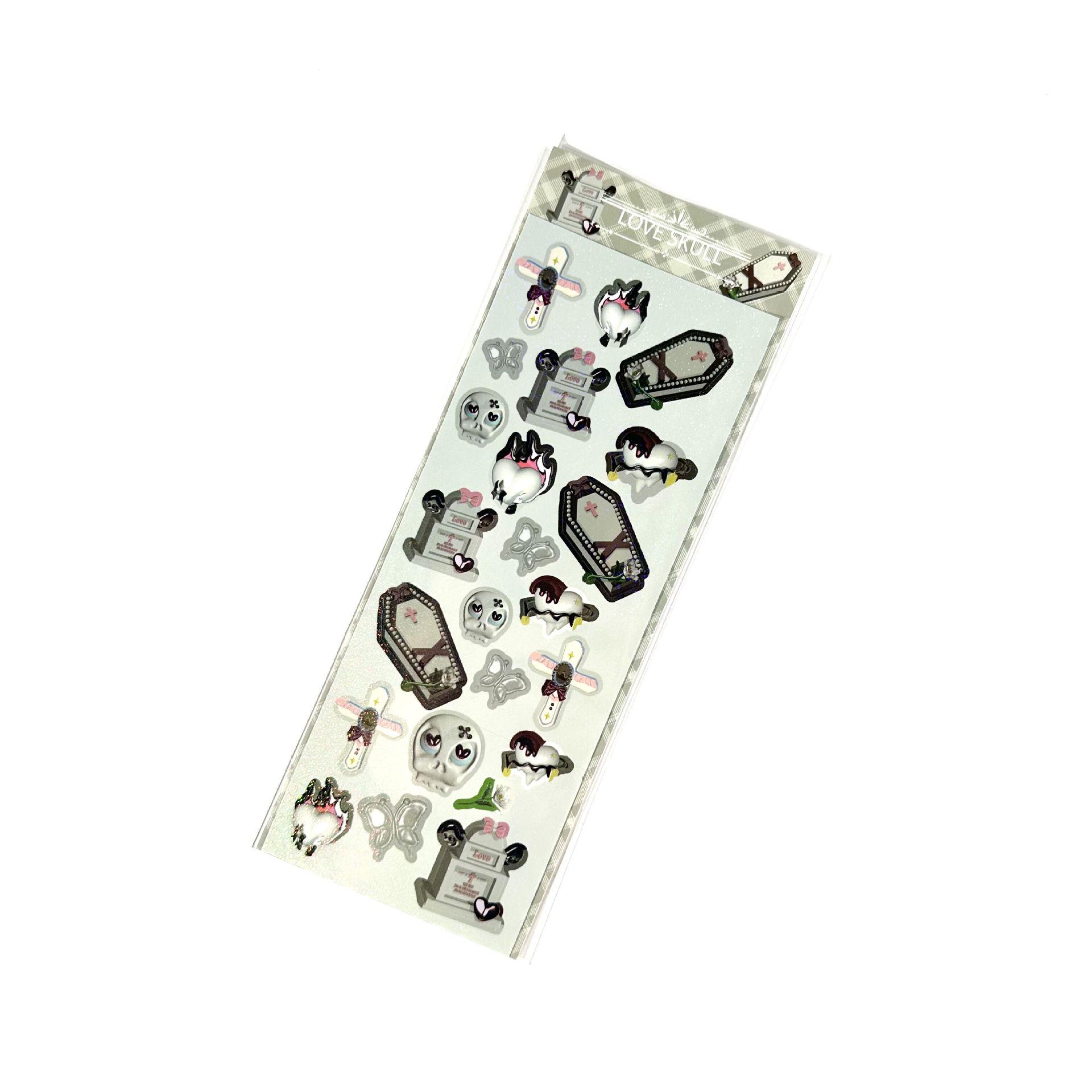 Coisini Retro Dark Cross 3D Laser Stickers for Korean Style Journal DIY