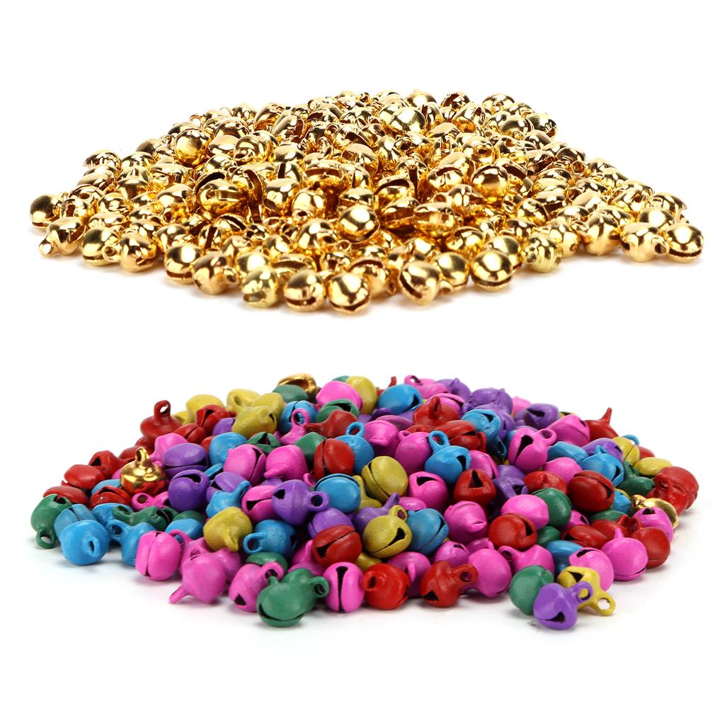 300pcs Small Bells DIY Mini Tiny Iron Jingle Bells with Hole for Craft Jewelry Festival Birthday Dec