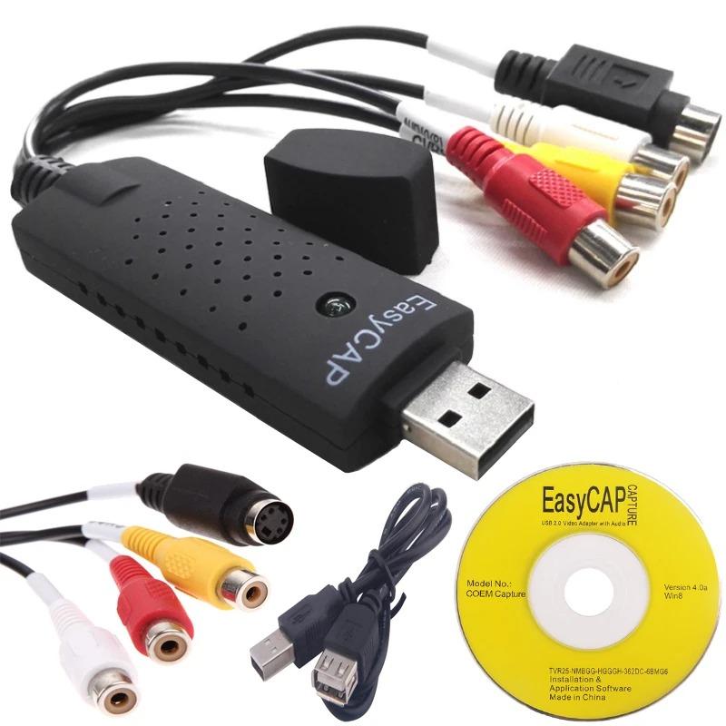 

VAORLO EasyCAP USB адаптер для видеозахвата TV DVD VHS Captura de v deo Card Audio AV для компьютера/камеры видеонаблюдения USB 2.0 EasyCAP чёрный