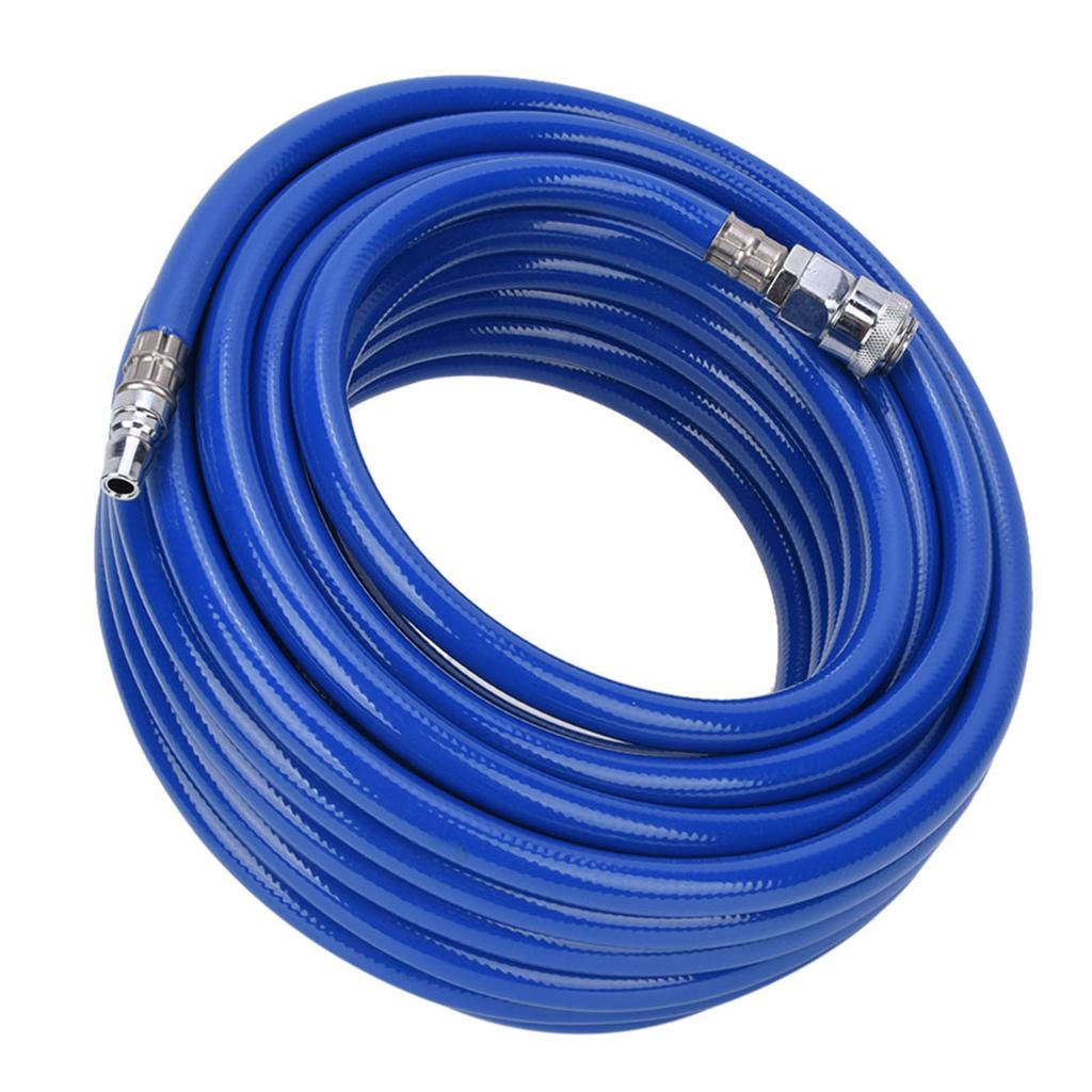 15M Blue Flexible Pneumatic PVC Hose with Quick Connector for Air Compressor