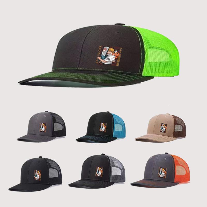 1PC Anime Cartoon Printed Truck Hat - Breathable Mesh Back Baseball Hat, Adjustable, Outdoor Street Style Daily Casual Hat