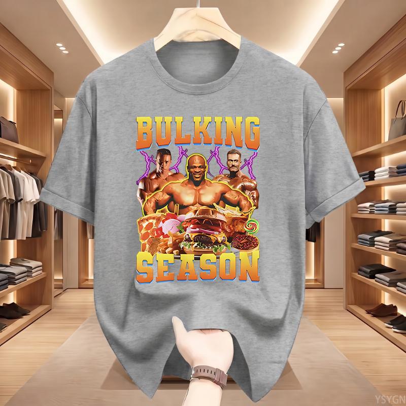 Bulking Season Kevin Levrone Funny Gym Meme T-Shirts Women Fashion Short Sleeve T-shirt Cotton Tees Streetwear Top