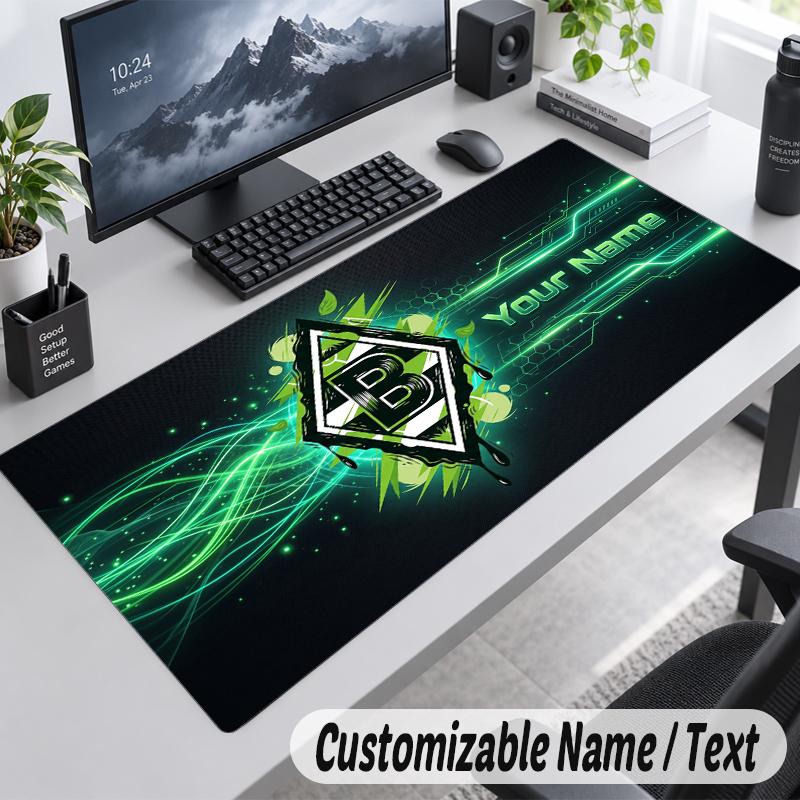 Custom Name Text Mouse Pad Borussia Mönchengladbach Personalized Desk Pad For Work And Gaming