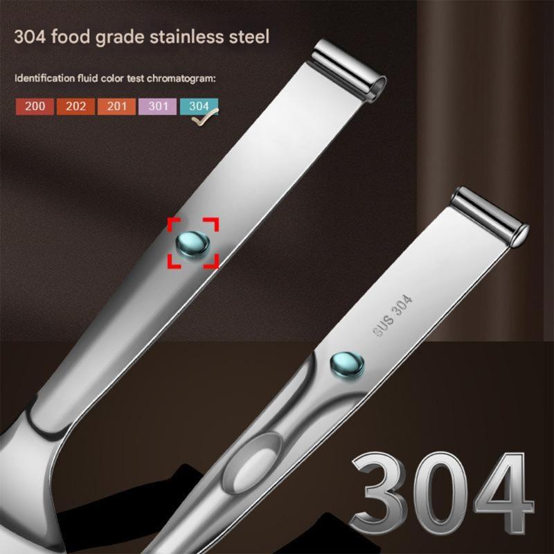 Grillzange aus Edelstahl mit ergonomischem Griff, rutschfester Griff, spülmaschinenfest, ideal für Steak, Grillen, Backen