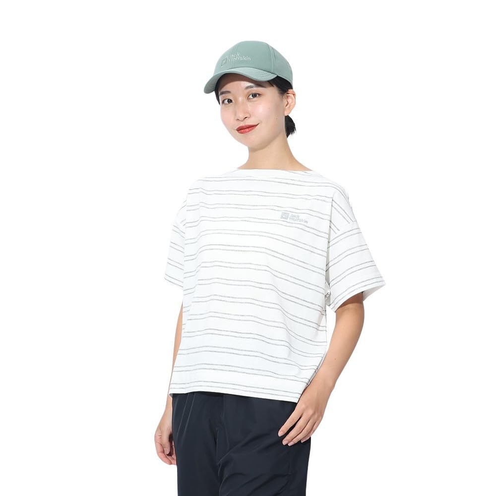 Jack Wolfskin Short Sleeve Striped JP UR TRUCK STRIPE T Everyday Wear Women's T-Shirt (TEXADRI Moisture-Wicking, Quick-Drying, Breathable) [5033801 /