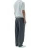 Neibieol Tropical Wool Double-Pleat Wide Pants - Charcoal