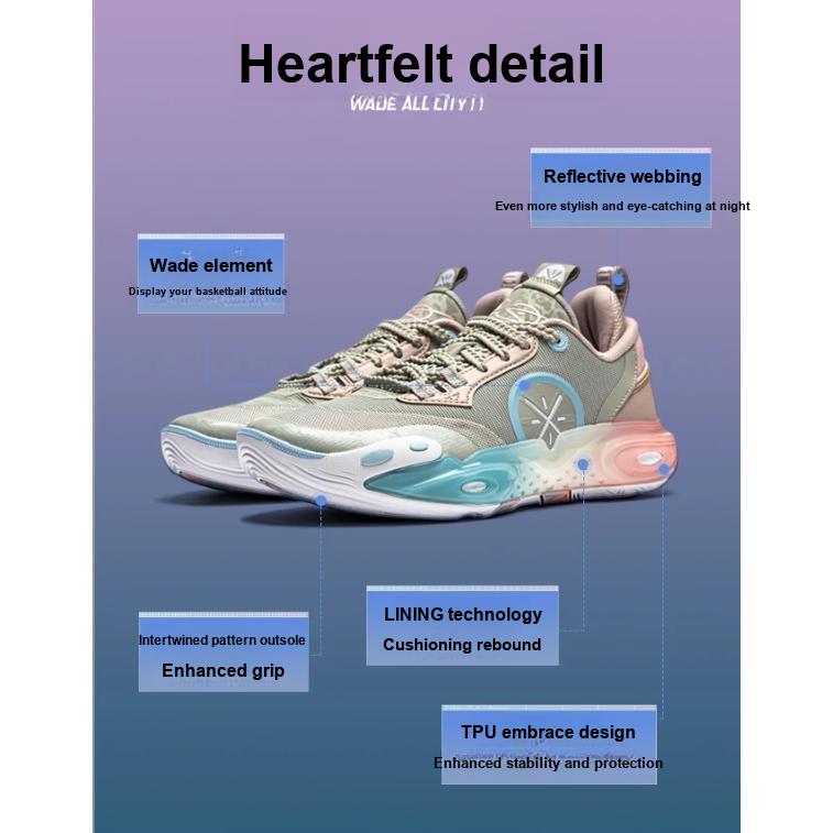Li Ning All City 12 Beng Technology Low Top Kids Basketball Shoes Kids Basketball Shoes Brown YKBU032-7