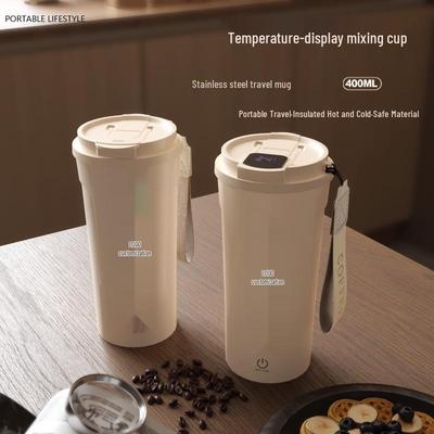 Magnetic Rechargeable Automatic Stirring Coffee Cup - Stainless Steel & Glass. Ideal As a Gift or for Car Use.