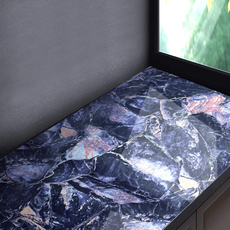 Blue Self-adhesive Wallpaper for Home Decoration Dining Room Living Room Bedroom Background Wall Personalized PVC Sticker