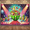 2D Disco Dancing Fruits Photography Backdrop Watermelon Party Background