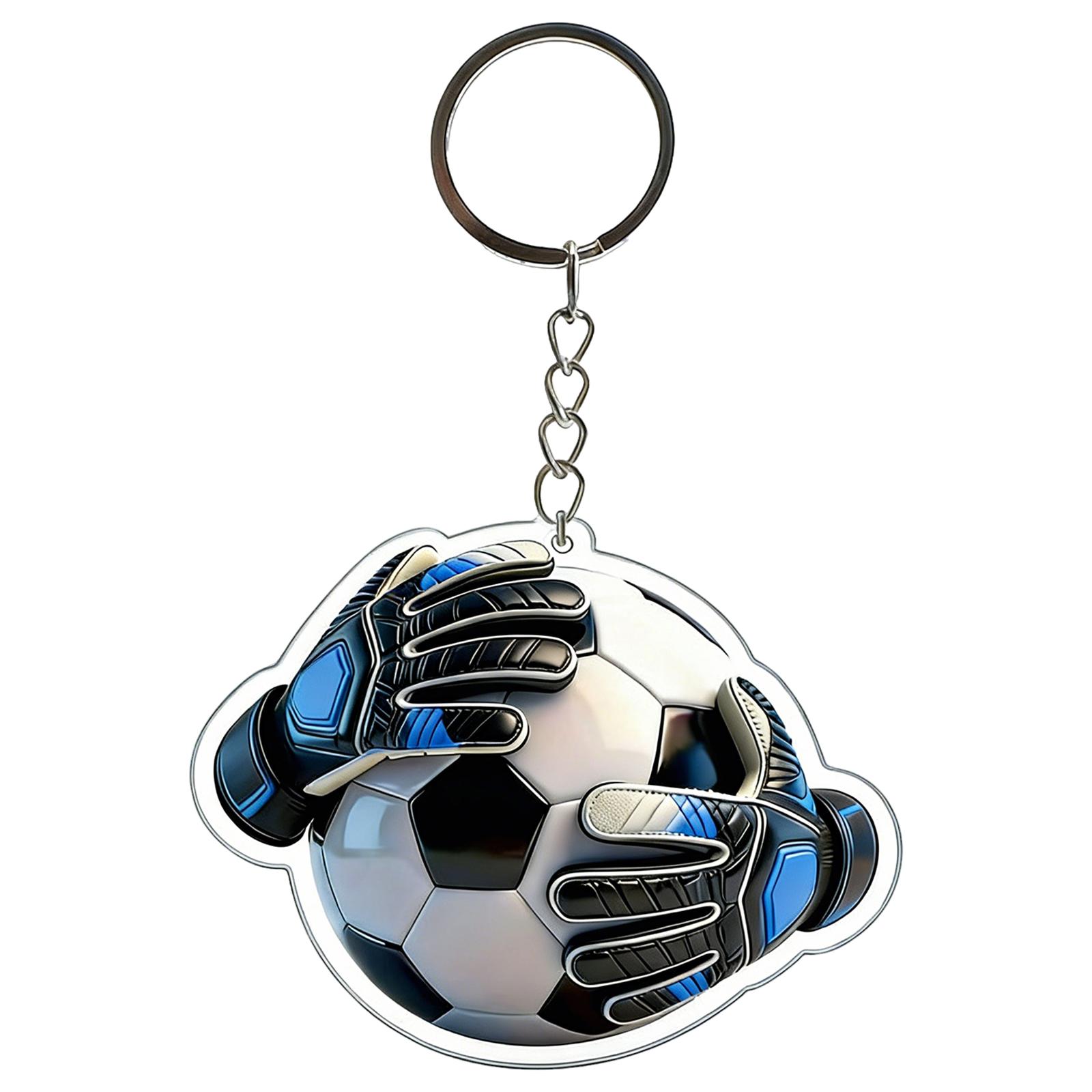 

2D Acrylic Transparent Defensive Player Glove Football Keychain One Size синий