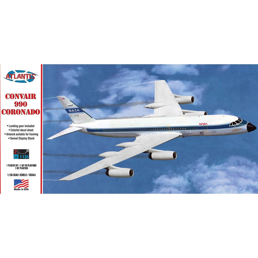 

Atlantis Models NASA Convair 990 Реактивный авиалайнер Пластиковая модель ATLAMCH254 Цветной пластик 1/135