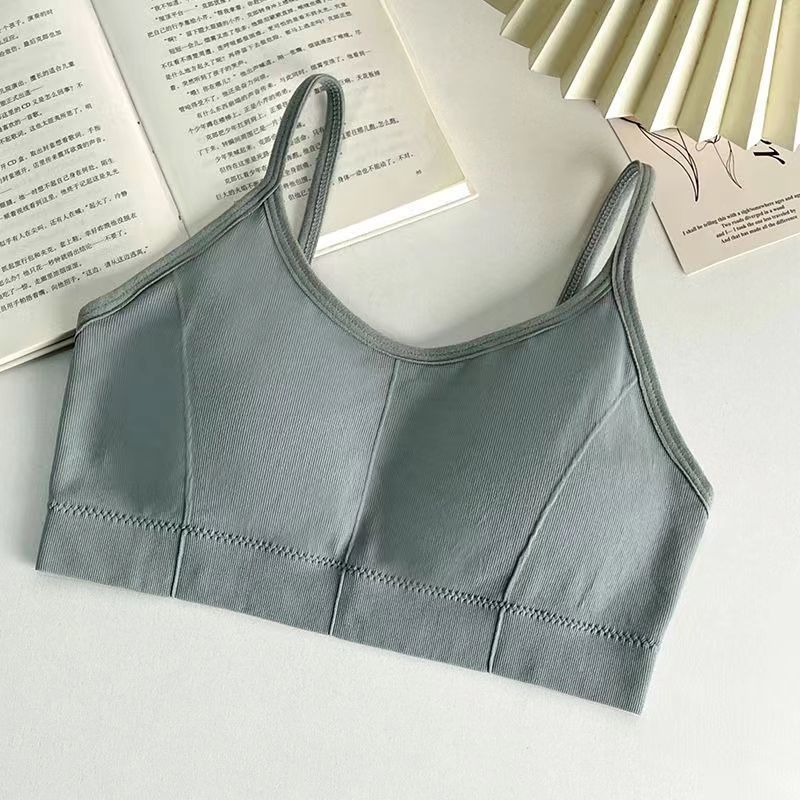 Women's Wire-Free Push-Up Sports Camisole Cami-Style One-Piece Bra Underwear