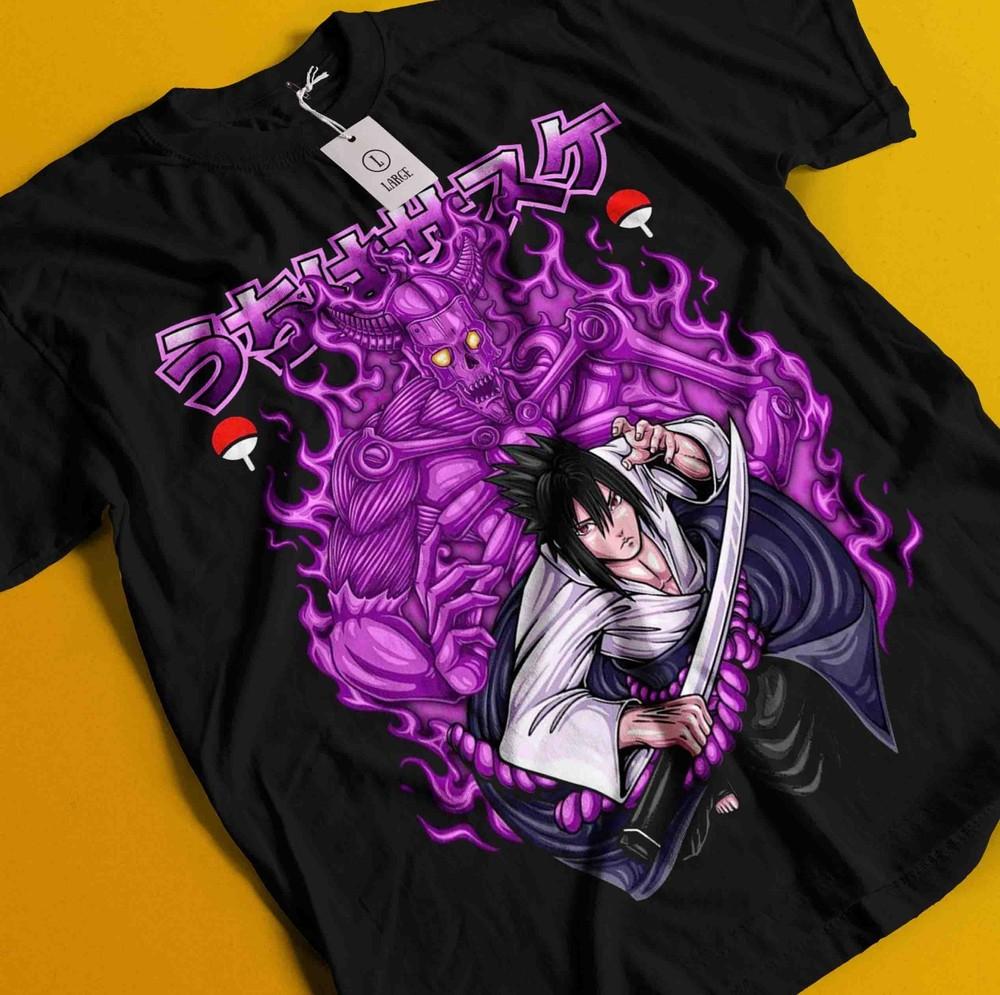 

Футболка Саске Футболка Наруто Футболка Джирайи Итачи Учихи Футболка Мадары Какаши Аниме Футболка S