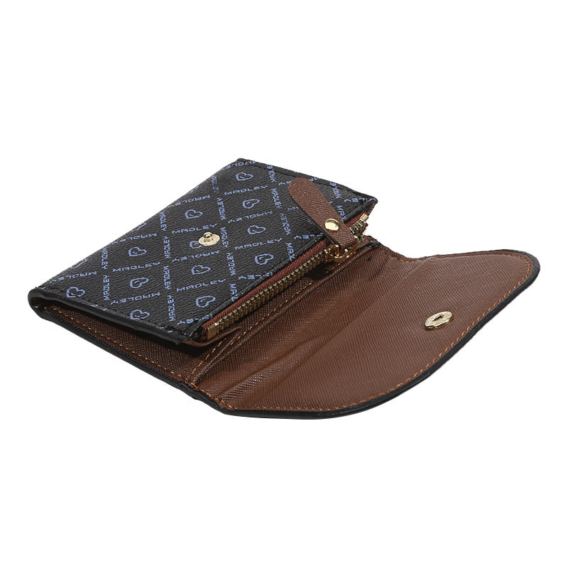 Women's Letter & Heart Print Wallet - Cute Zippered Coin Purse with Card Slots, Fashionable Wristlet Multi-Functional Wallet