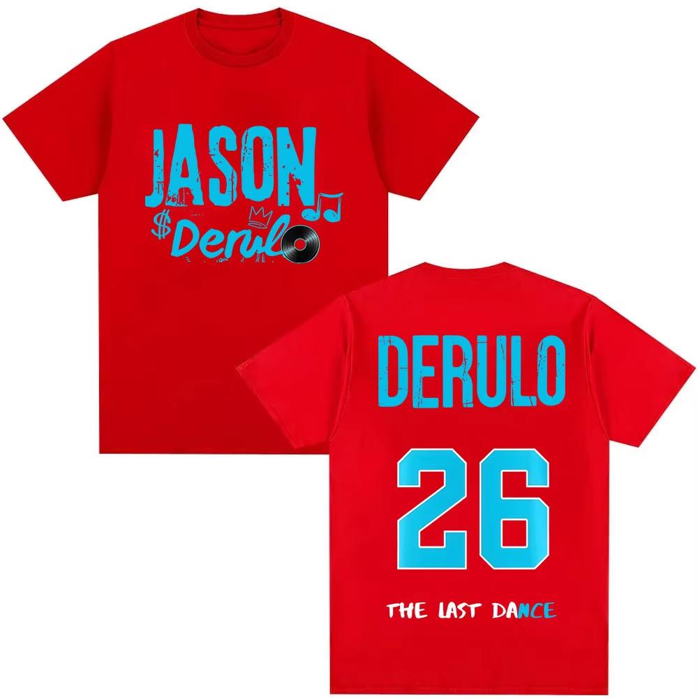Jason Derulo Last Dance Tour 2026 graphics Cotton shirt unisex Y2k Hip hop Style Retro Summer Mens Short sleeve Top fan gift