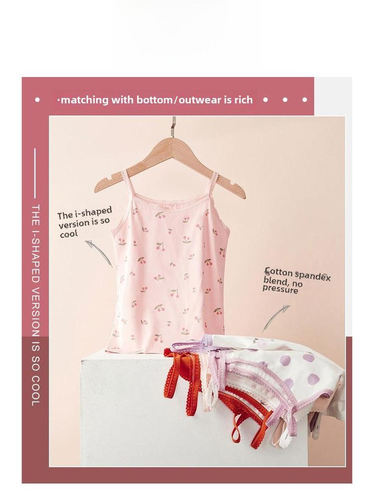 A-Class Summer Pure Cotton Antibacterial Tank Top for Girls and Infants