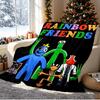Game Rainbow Friends Pattern Blanket for Home Decoration, Bed, Sofa, Car Travel, Camping, Suitable for All Seasons, Birthday Christmas Gift